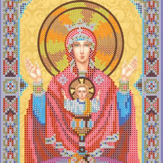 Схема для вишивання бісером на натуральному художньому холсті "Ікона Богродиці «Невипивана чаша»"