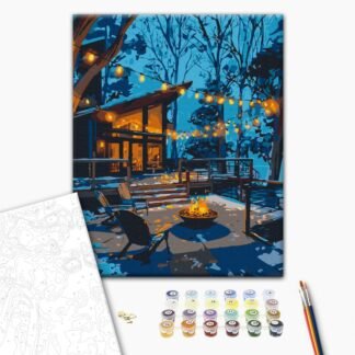 Картина за номерами "Вечір у світлі гірлянд" 40×50 см